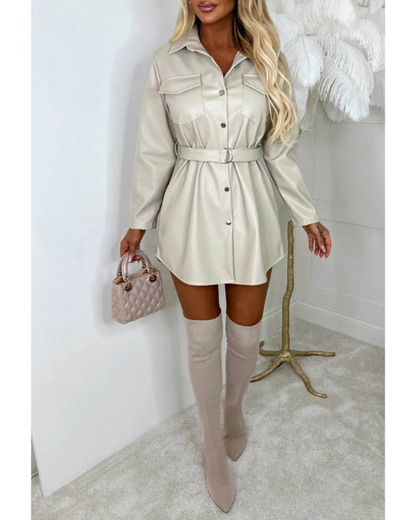 Marbella Faux Leather Coat Dress