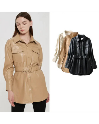 Marbella Faux Leather Coat Dress